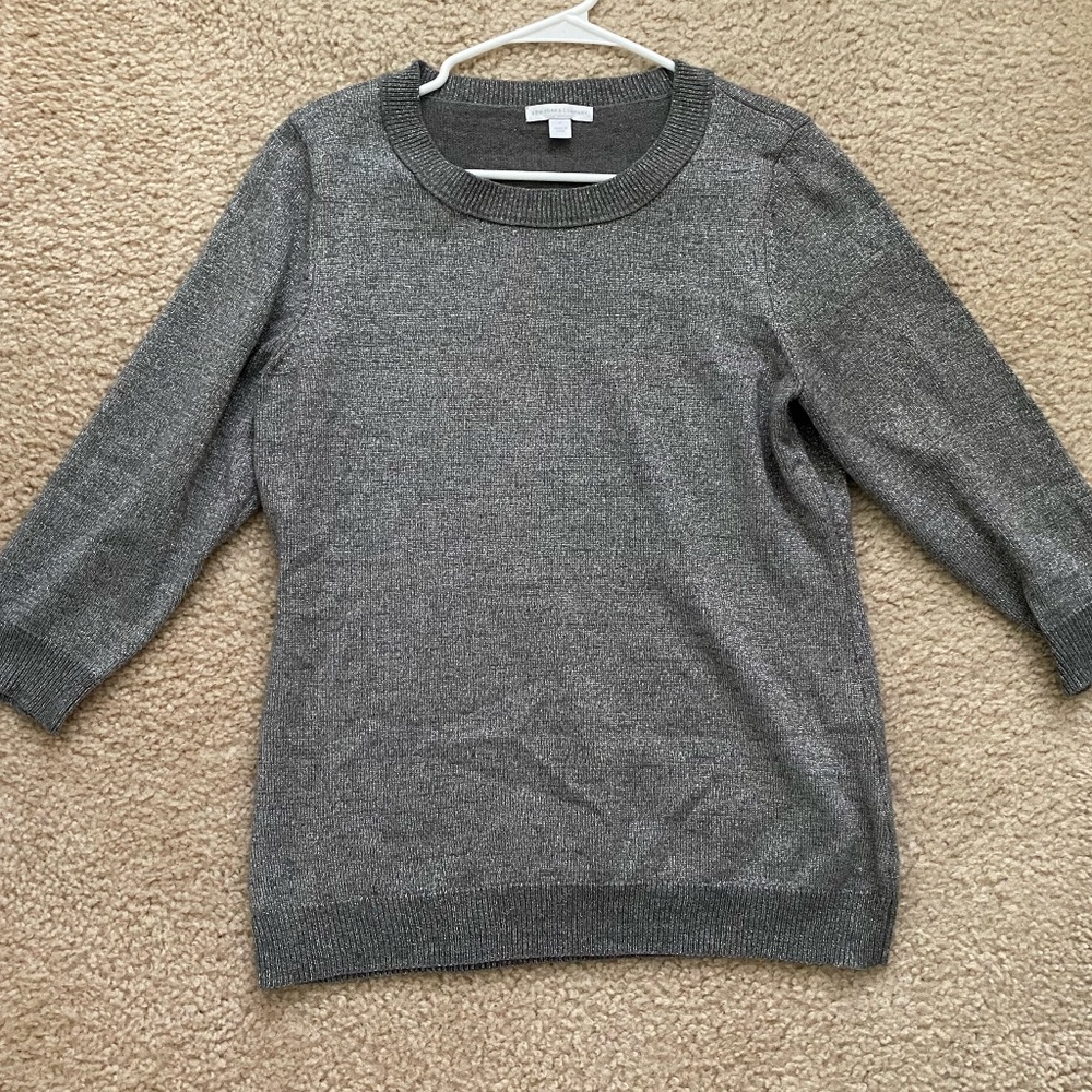 NY & Company Silver Sweater Size M